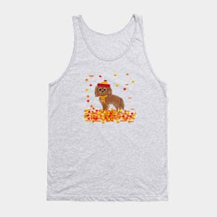 Ruby Cavalier King Charles Spaniel in Fall Leaves Tank Top